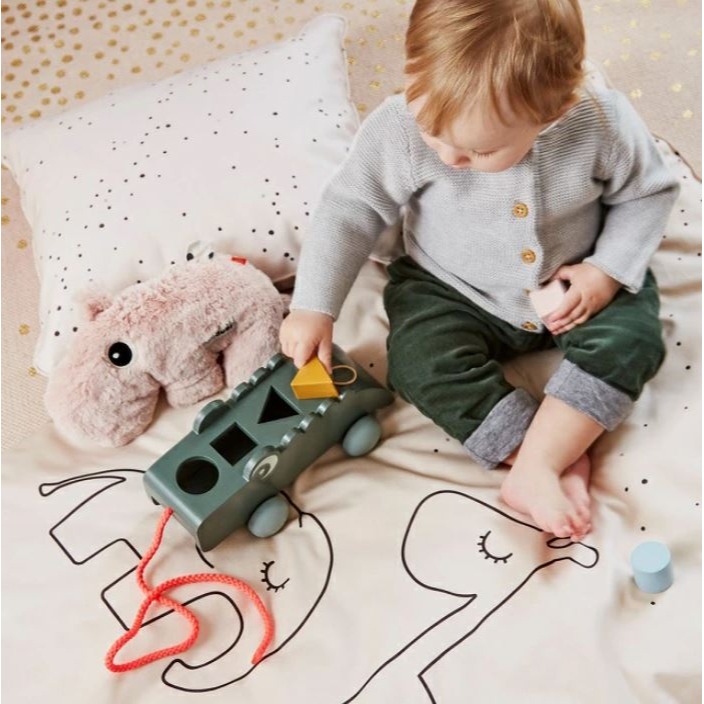 丹麥DONE BY DEER 鱷魚積木推拉車-細節圖2