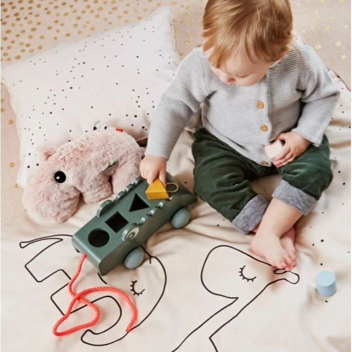 丹麥DONE BY DEER 鱷魚積木推拉車-細節圖2