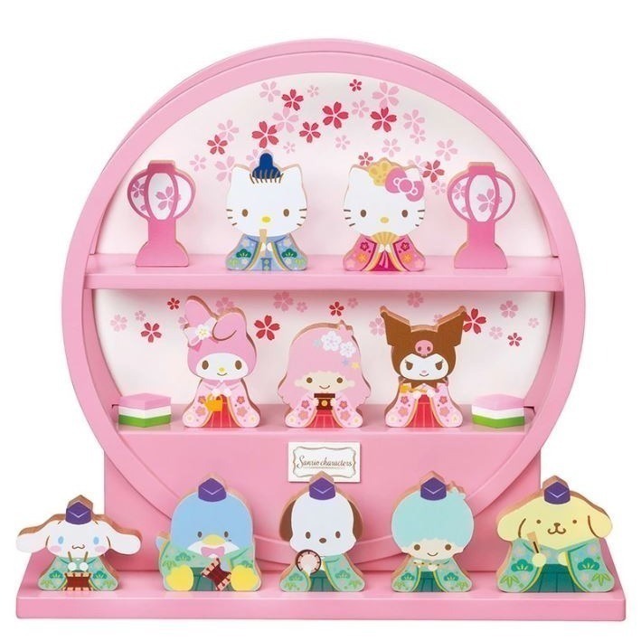 三麗鷗木製雛人偶(粉色)-細節圖2