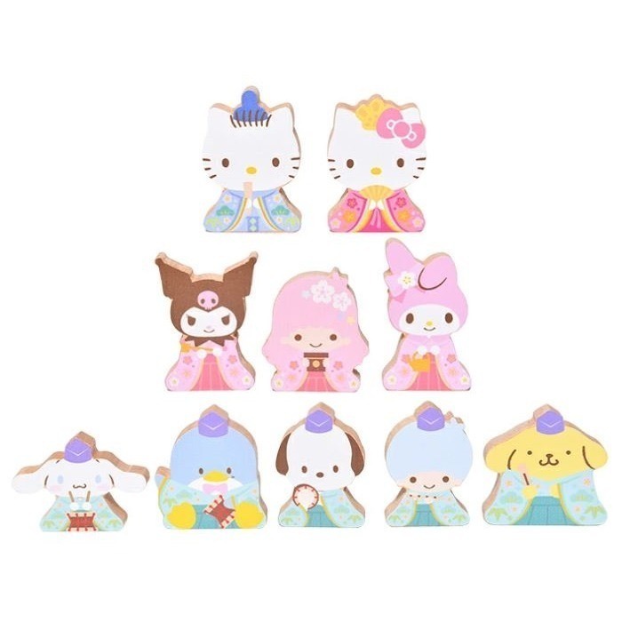 三麗鷗木製雛人偶(粉色)-細節圖4