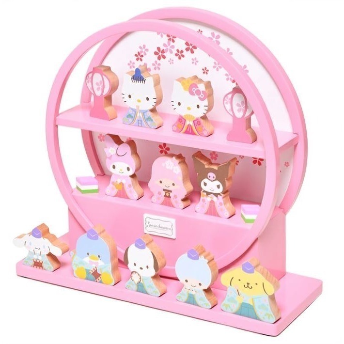 三麗鷗木製雛人偶(粉色)-細節圖3