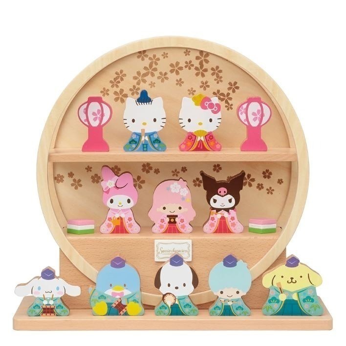 三麗鷗木製雛人偶(原木色)-細節圖2