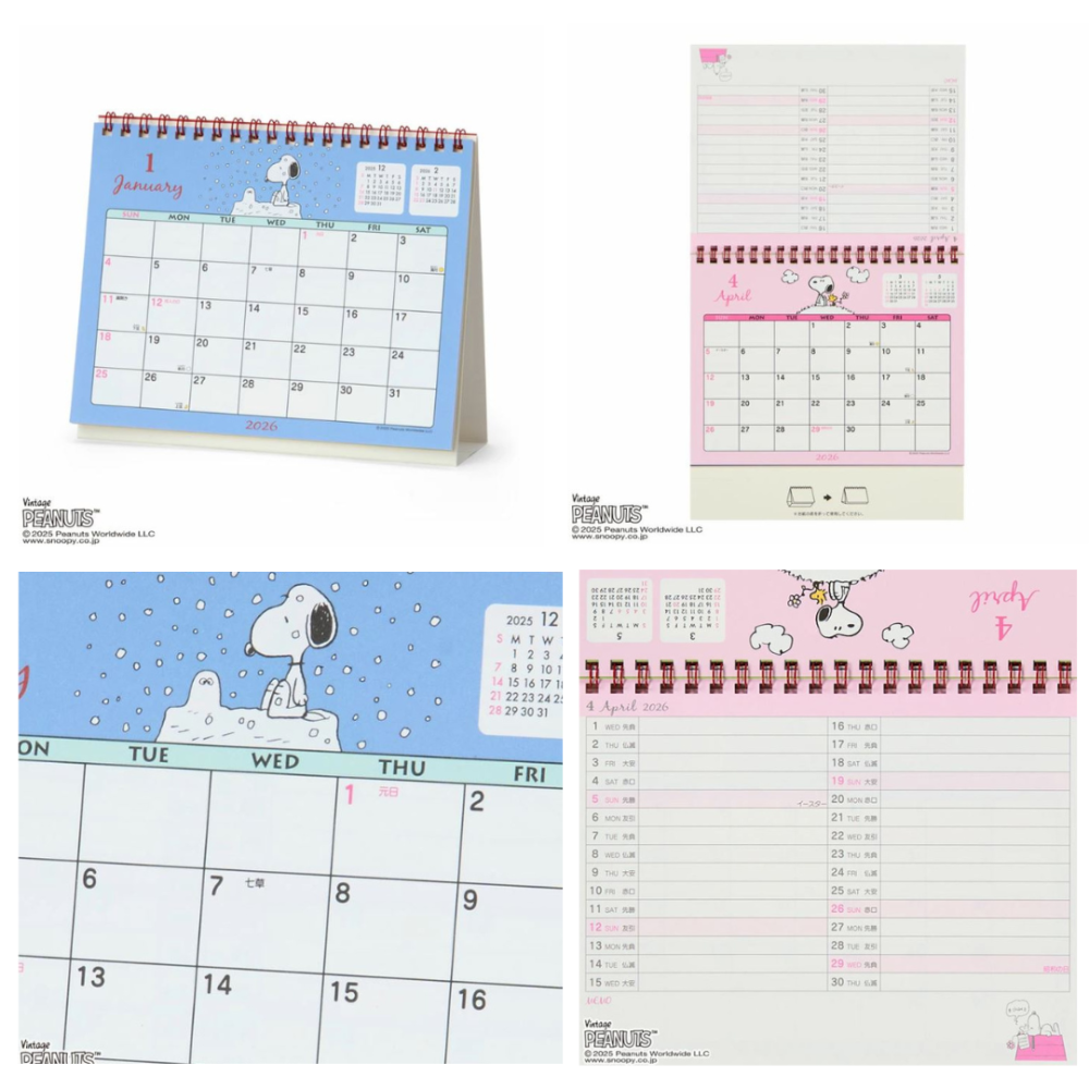 史努比 2026年桌曆/月曆/掛曆/手帳(共11款)-細節圖2