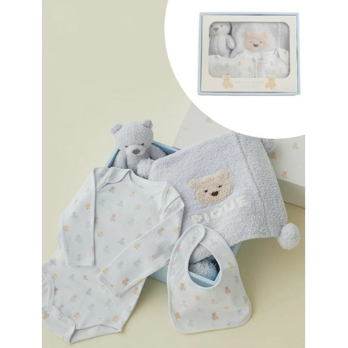 R連身衣(長39.5cm*胸圍46cm*袖長25.5cm*肩寬21cm)+毯子(75cm*