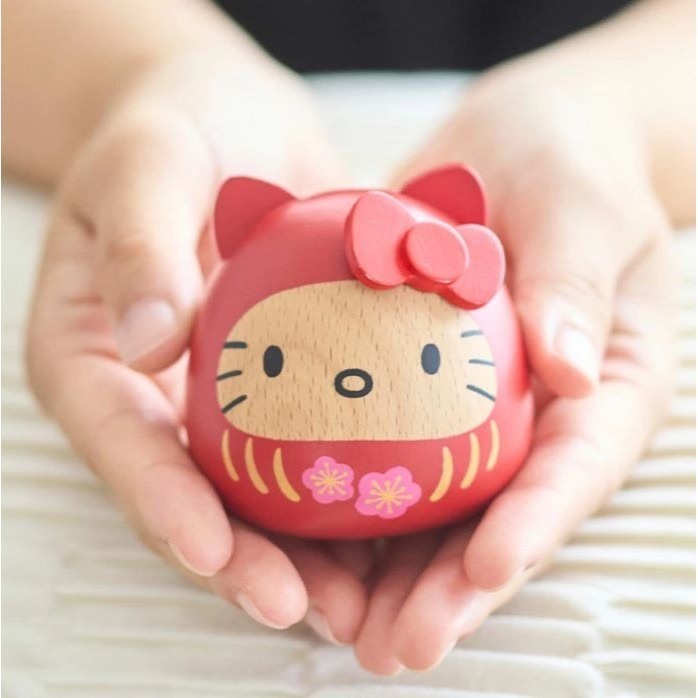 Hello Kitty、美樂蒂、酷洛米 木製達摩娃娃-細節圖2