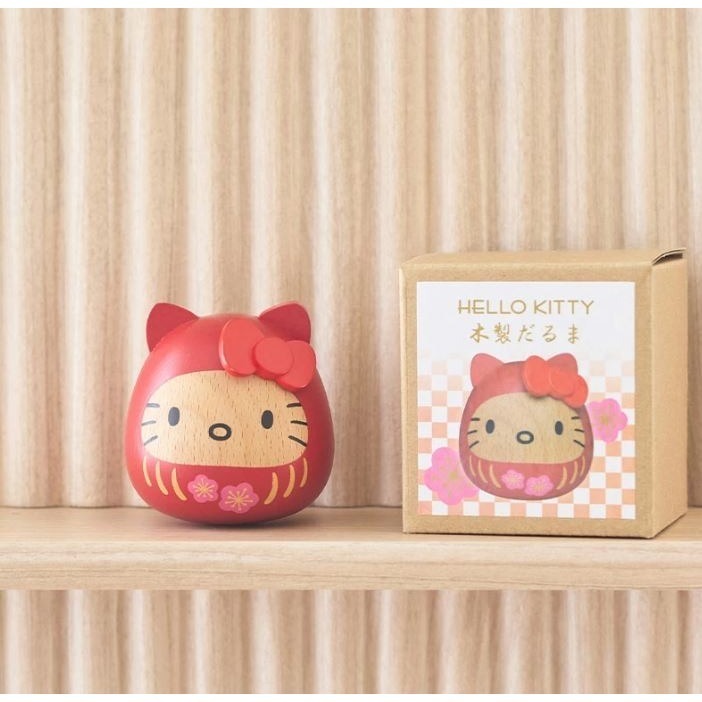 Hello Kitty、美樂蒂、酷洛米 木製達摩娃娃-細節圖4
