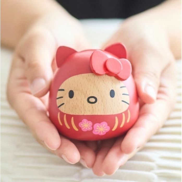 Hello Kitty、美樂蒂、酷洛米 木製招財達摩-細節圖2
