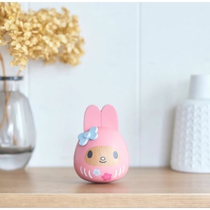 Hello Kitty、美樂蒂、酷洛米 木製招財達摩-細節圖4