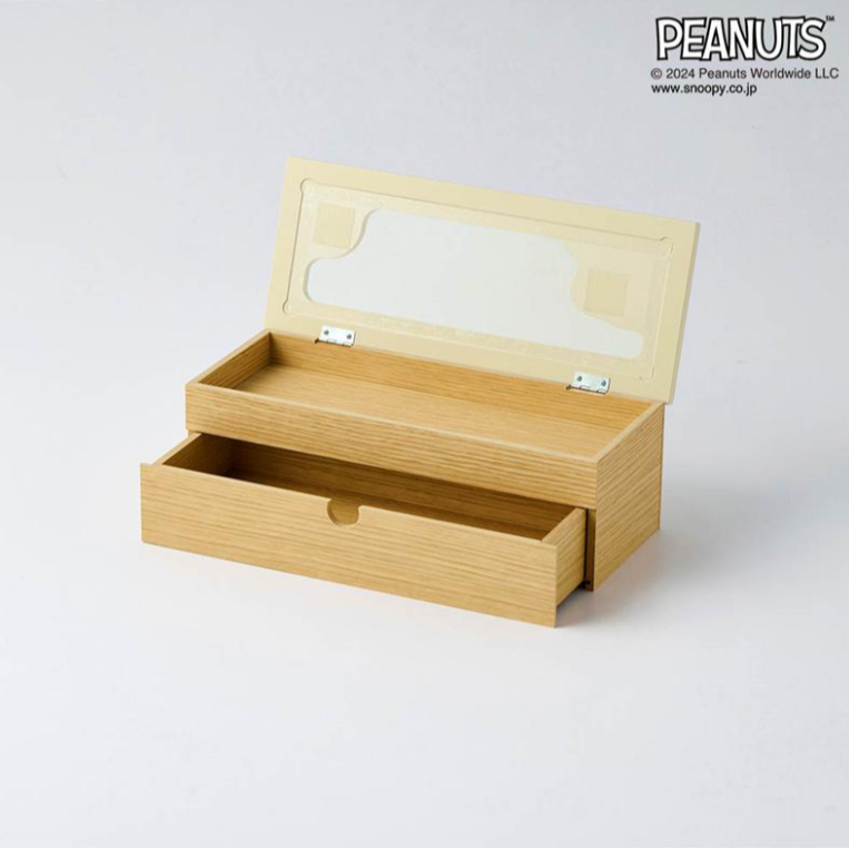 史努比 餐具收納盒 上掀+抽屜式(日製)-細節圖4