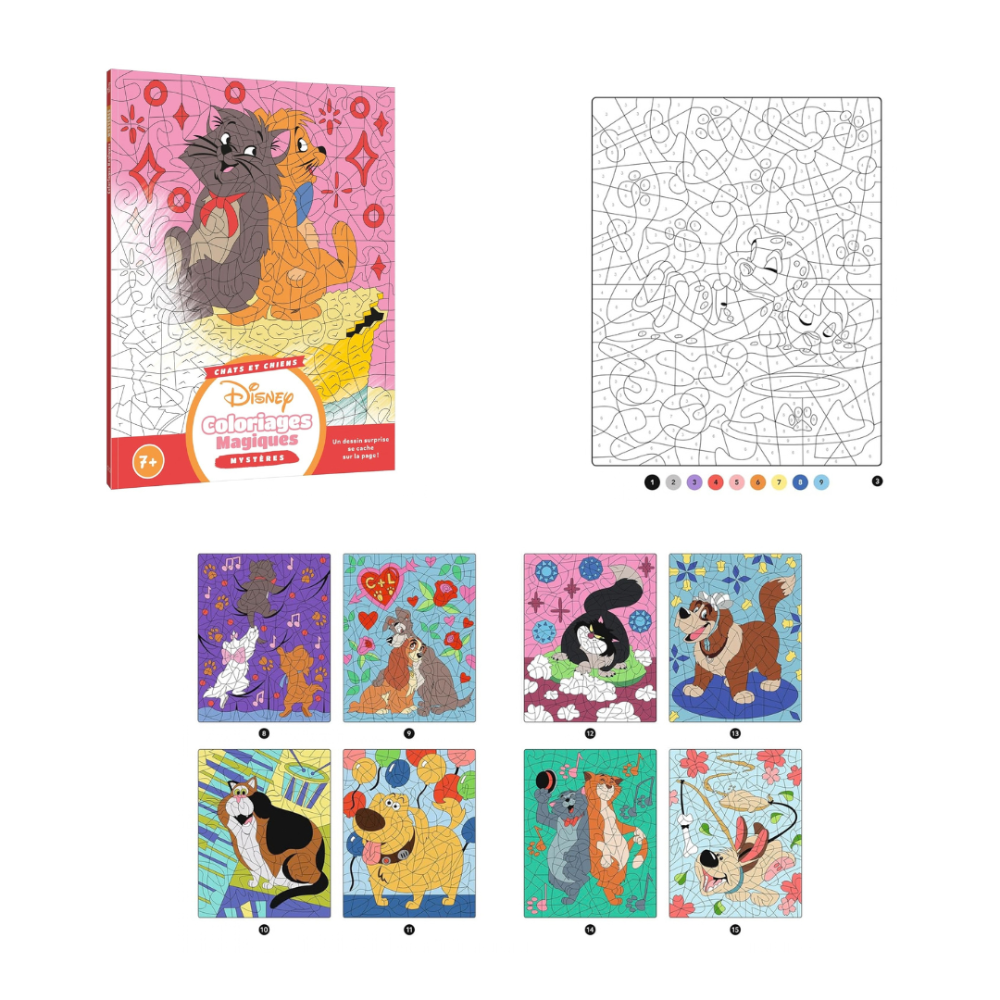 狗狗和貓咪 數字著色書