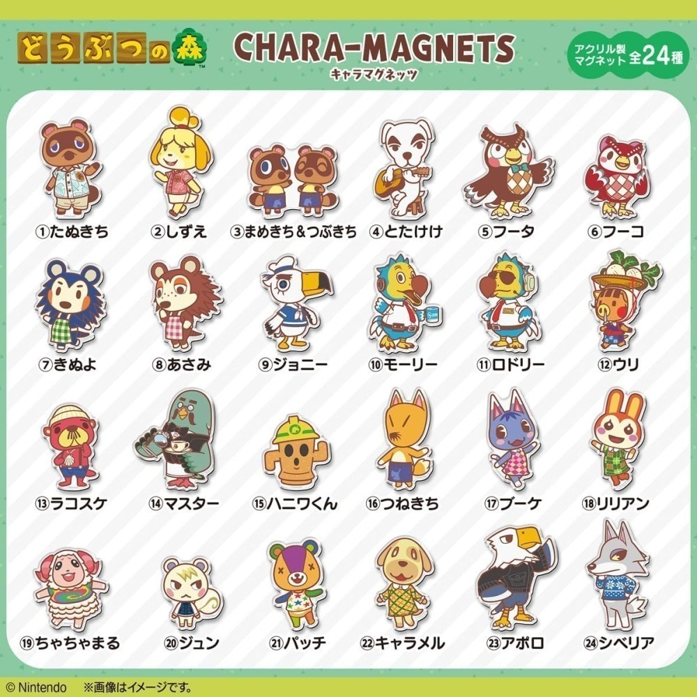 【7月限定】動物森友會 壓克力磁鐵盲盒14入(食玩)-細節圖2