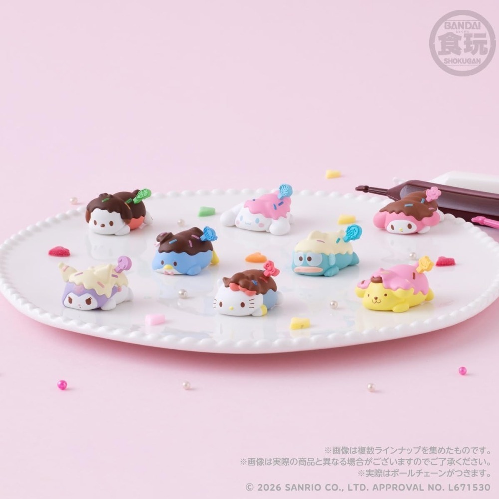【12月限定】三麗鷗 軟棉棉麻糬感壓克力吊飾食玩(10入/盒)-細節圖2