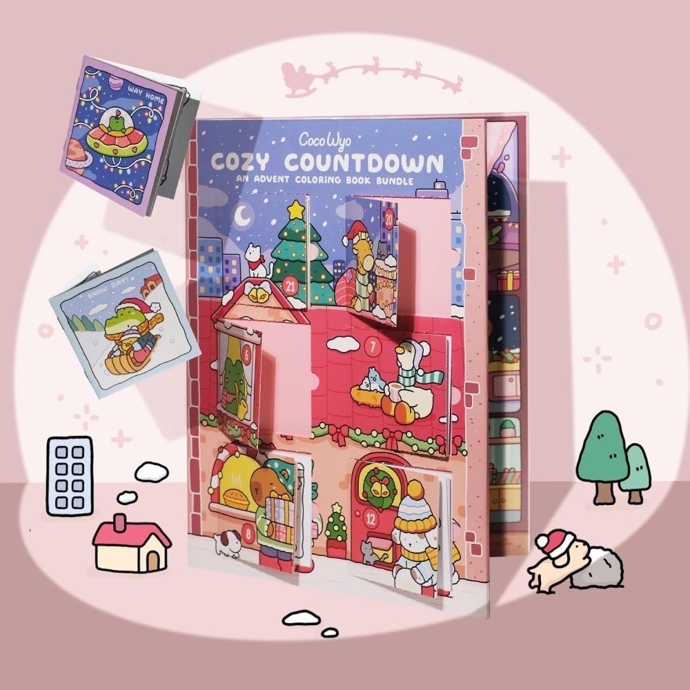 Cozy Countdown 聖誕節倒數月曆著色繪本套組(多款)-細節圖2