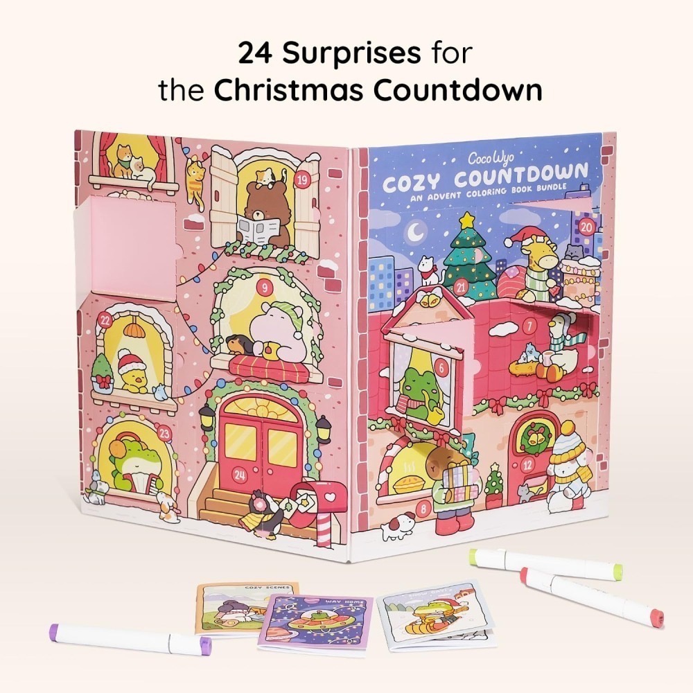 Cozy Countdown 聖誕節倒數月曆著色繪本套組(多款)-細節圖5