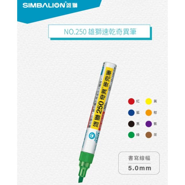NO.250 速乾奇異筆  油性斜頭奇異筆 雄獅-細節圖2