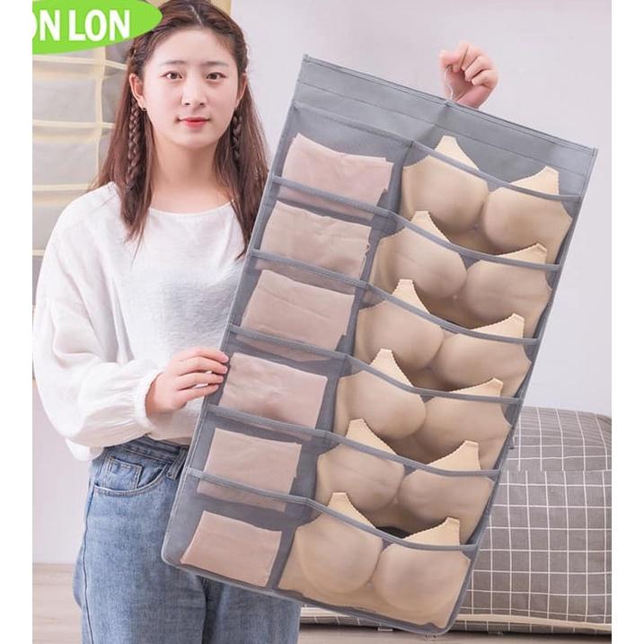 志志賣場-可掛收納袋  內衣收納  吊袋  襪子收納  收納袋  12格+24格-細節圖2