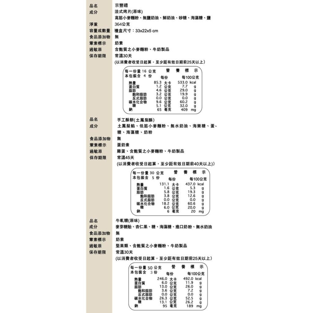 京豐禮-法式烤片、台灣風味酥(口味隨機)、旺來堅果糖(附提袋)-細節圖6