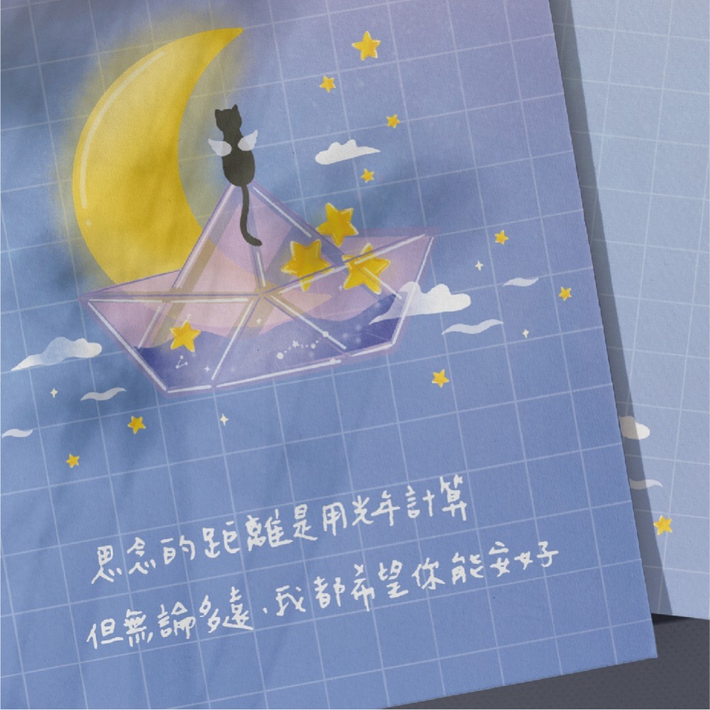 夢幻夜空貓咪-陶瓷杯墊【贈送同款明信片】-細節圖4