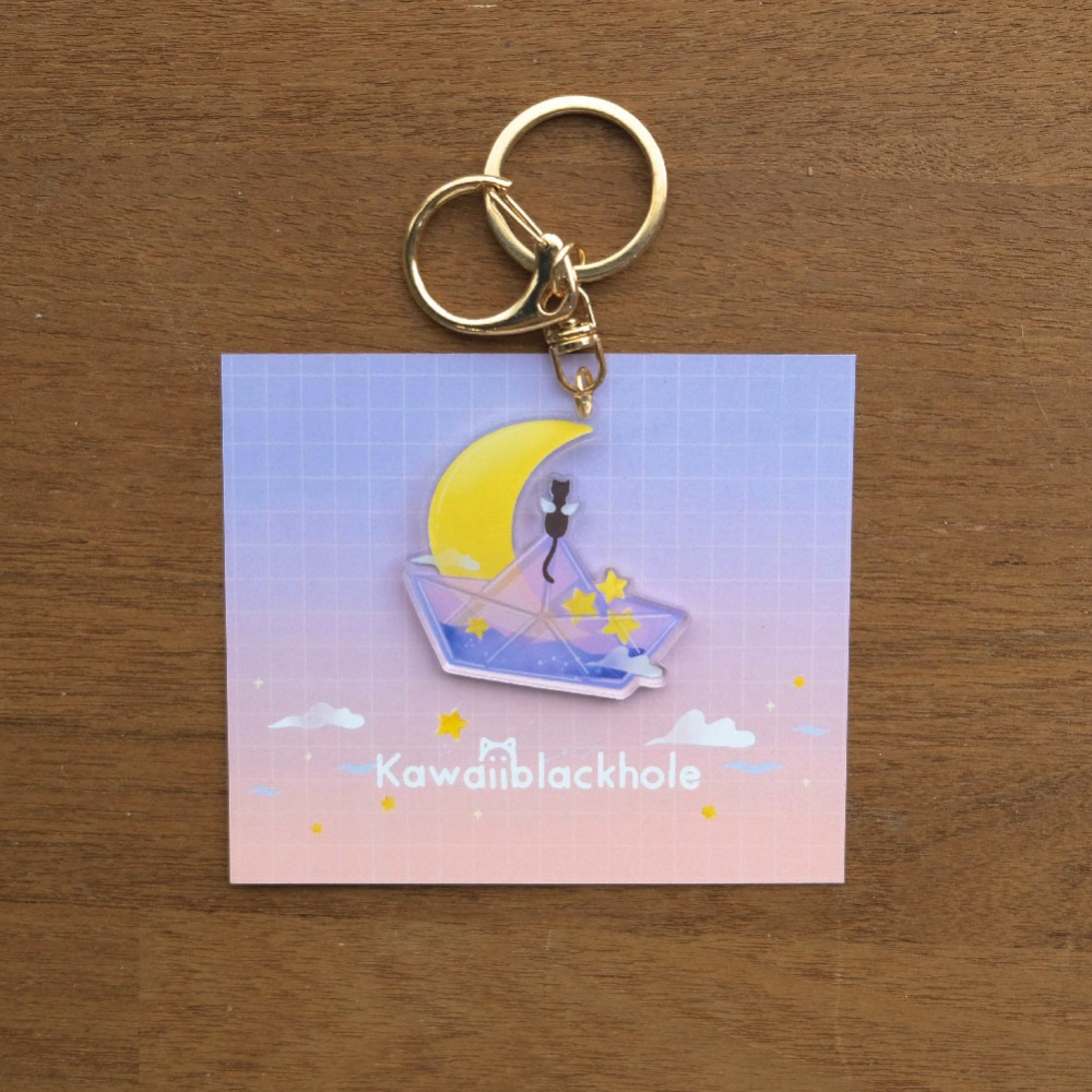 喵星繽紛插畫壓克力鑰匙圈-細節圖3