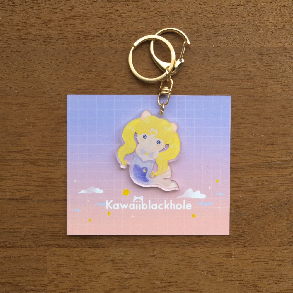 喵星繽紛插畫壓克力鑰匙圈-細節圖4