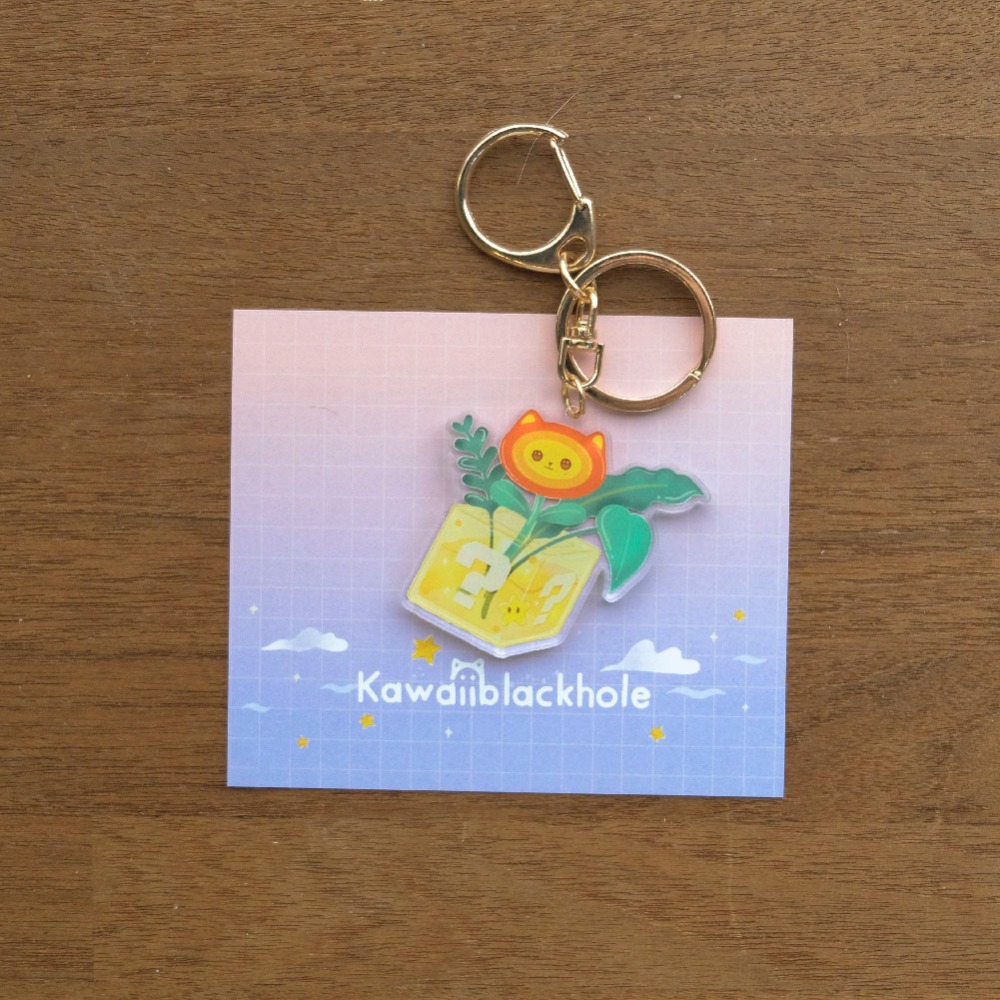 喵星繽紛插畫壓克力鑰匙圈-規格圖7