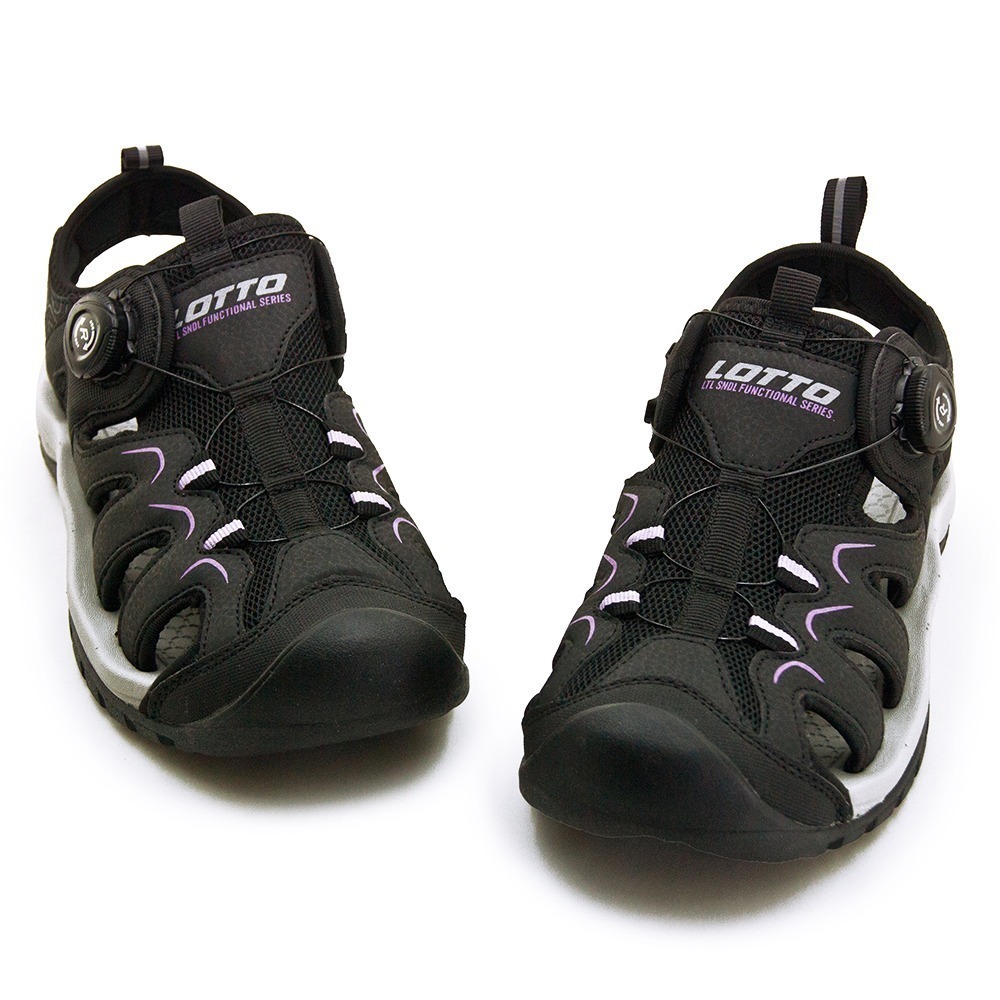 【利嘉夢】LOTTO 專業戶外護趾轉扣運動涼鞋 樂野系列 黑灰紫 5580 女-細節圖2