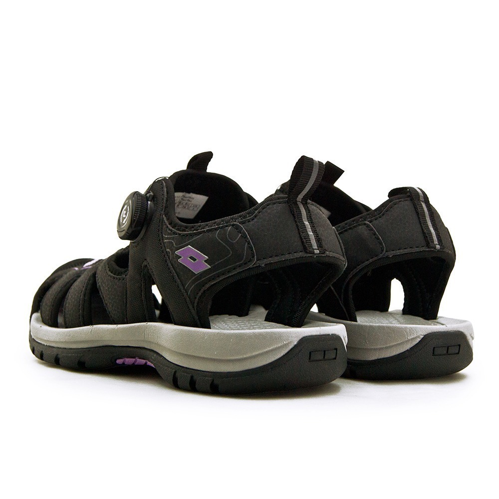 【利嘉夢】LOTTO 專業戶外護趾轉扣運動涼鞋 樂野系列 黑灰紫 5580 女-細節圖6