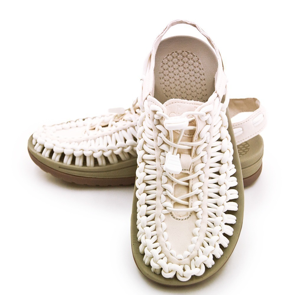 【利嘉夢】DIADORA 迪亞多那 水陸兩用復古彈力編織涼鞋 奶白棕 31775 女-細節圖3