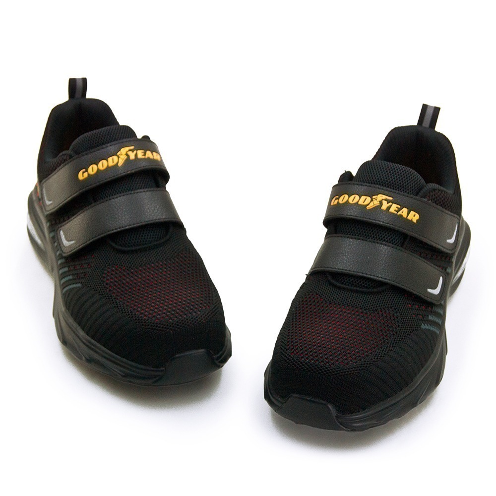 【利嘉夢】GOODYEAR 固特異透氣2E寬楦塑鋼頭防護認證安全氣墊工作鞋 紅雀系列 黑紅灰 43910 男/女-細節圖2