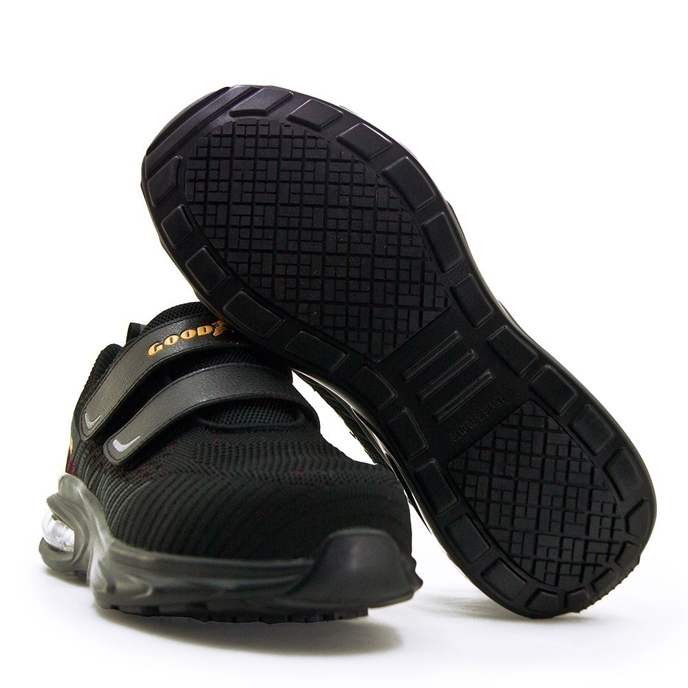 【利嘉夢】GOODYEAR 固特異透氣2E寬楦塑鋼頭防護認證安全氣墊工作鞋 紅雀系列 黑紅灰 43910 男/女-細節圖5