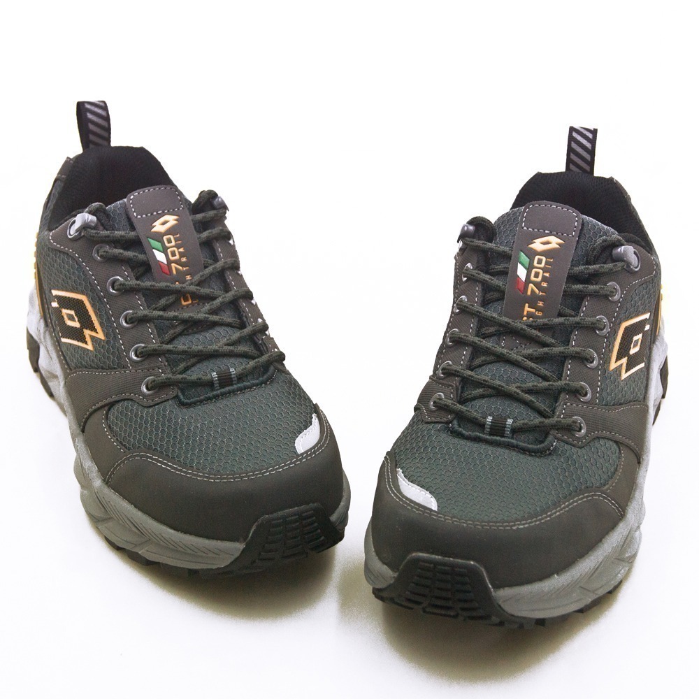 【利嘉夢】LOTTO 4E寬楦專業郊山戶外防潑水越野跑鞋 CT700系列 灰黑橘 5748 男-細節圖2