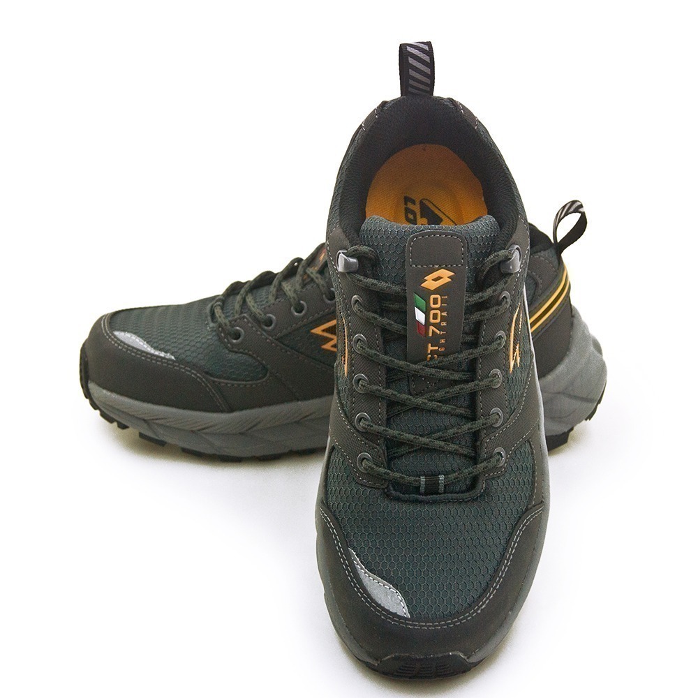 【利嘉夢】LOTTO 4E寬楦專業郊山戶外防潑水越野跑鞋 CT700系列 灰黑橘 5748 男-細節圖3