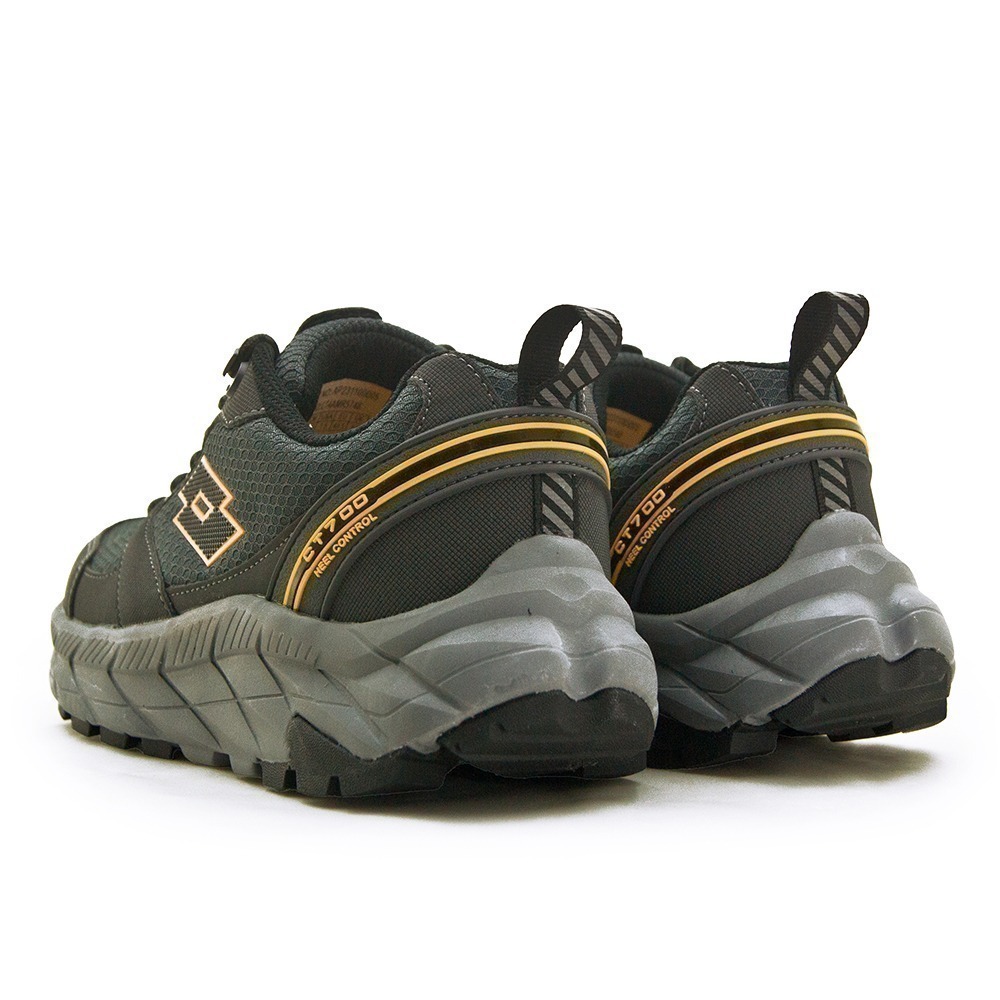 【利嘉夢】LOTTO 4E寬楦專業郊山戶外防潑水越野跑鞋 CT700系列 灰黑橘 5748 男-細節圖6