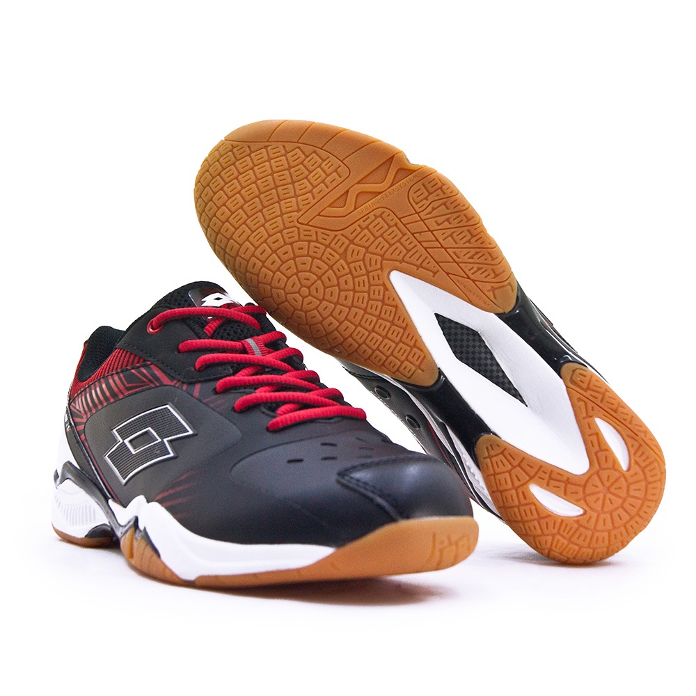 【利嘉夢】LOTTO 專業輕量高彈力羽球鞋 APOLLO IV 阿波羅系列 黑紅 5720 男-細節圖5