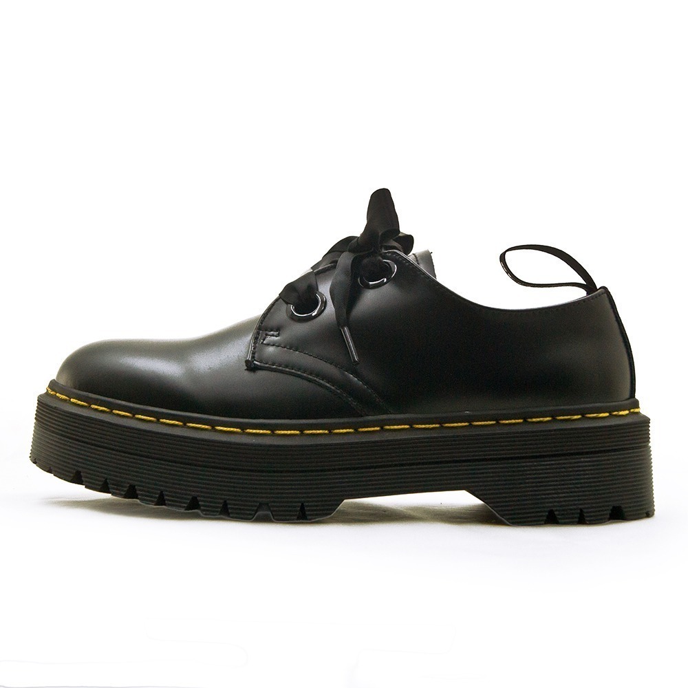 【利嘉夢】GOODYEAR 固特異時尚經典短筒厚底牛皮馬汀鞋 黑 42900 女-細節圖4