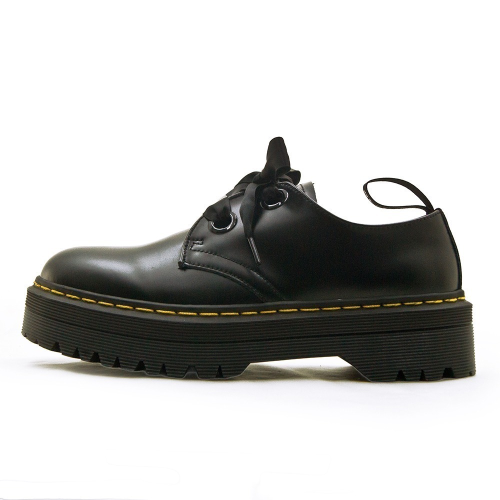 【利嘉夢】GOODYEAR 固特異時尚經典短筒厚底牛皮馬汀鞋 黑 42900 女-細節圖4