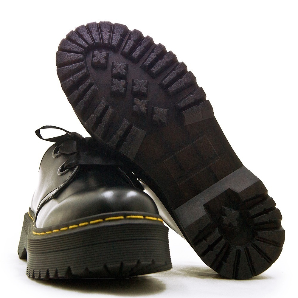 【利嘉夢】GOODYEAR 固特異時尚經典短筒厚底牛皮馬汀鞋 黑 42900 女-細節圖5