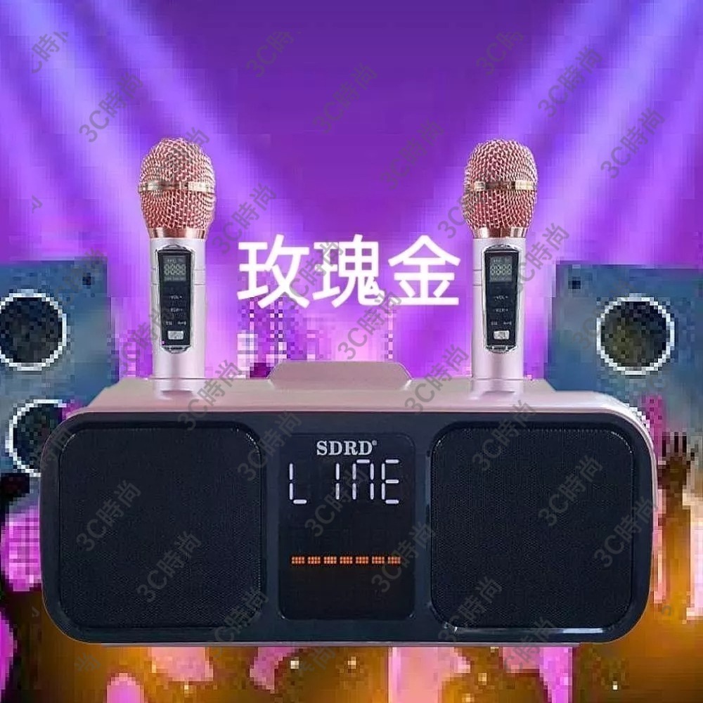 最新升級 送USB氣氛燈SD318 ktv雙人sdrd貓頭鷹 重低音無線麥克風 露營 會議主持藍芽音響-細節圖4