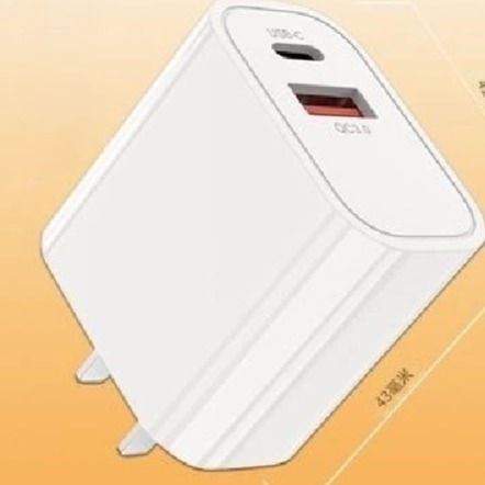 臺灣商檢合格 保固一年 送充電線  20W PD雙孔白色快充頭 適用蘋果iPhone 安卓 台灣現貨-規格圖6