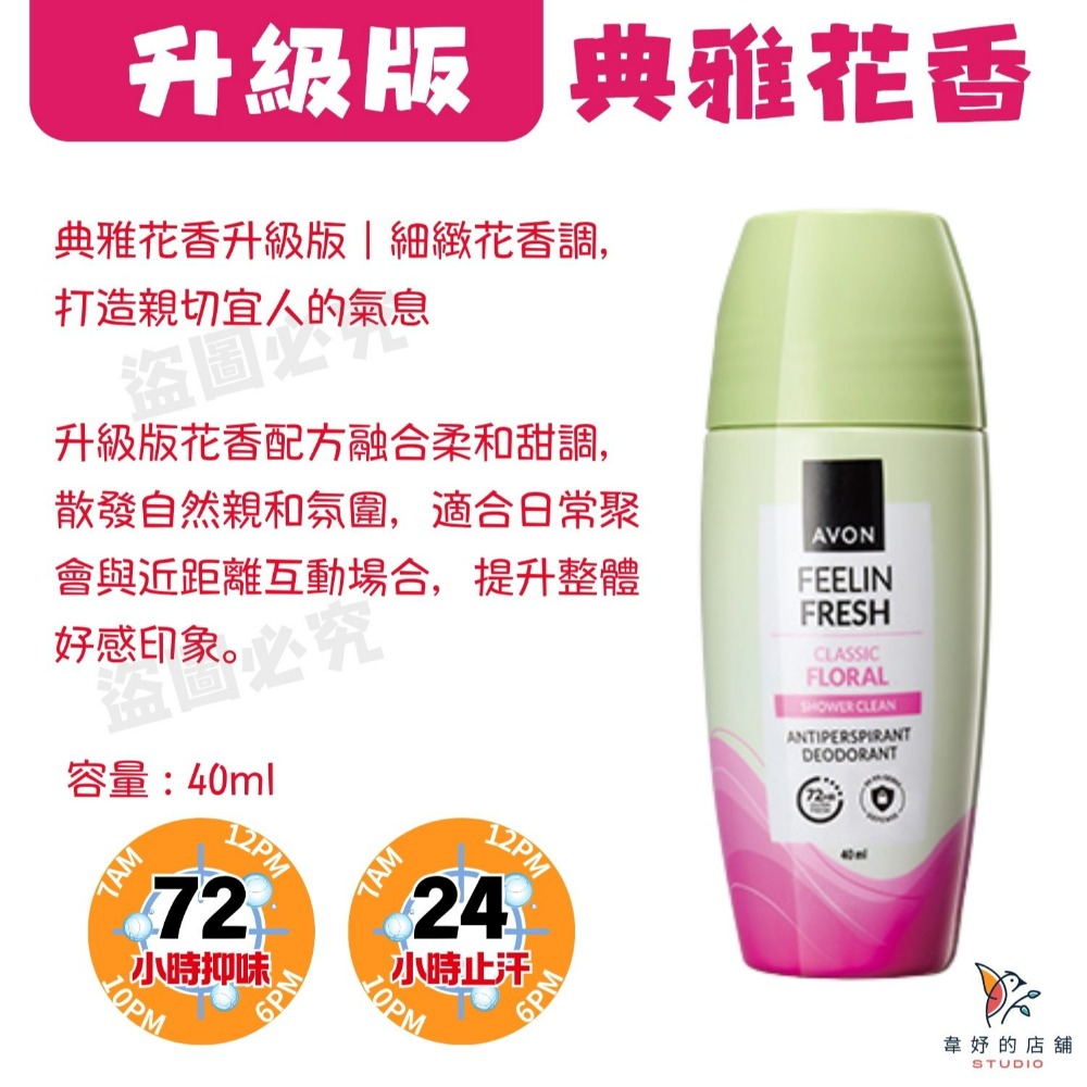 📣《新上市》🌟雅芳制汗體香劑40ML沁涼舒爽/清新爽身/典雅花香/動能舒爽/晶淨勻白/無痕清爽 滾珠體香劑 體香劑-規格圖9