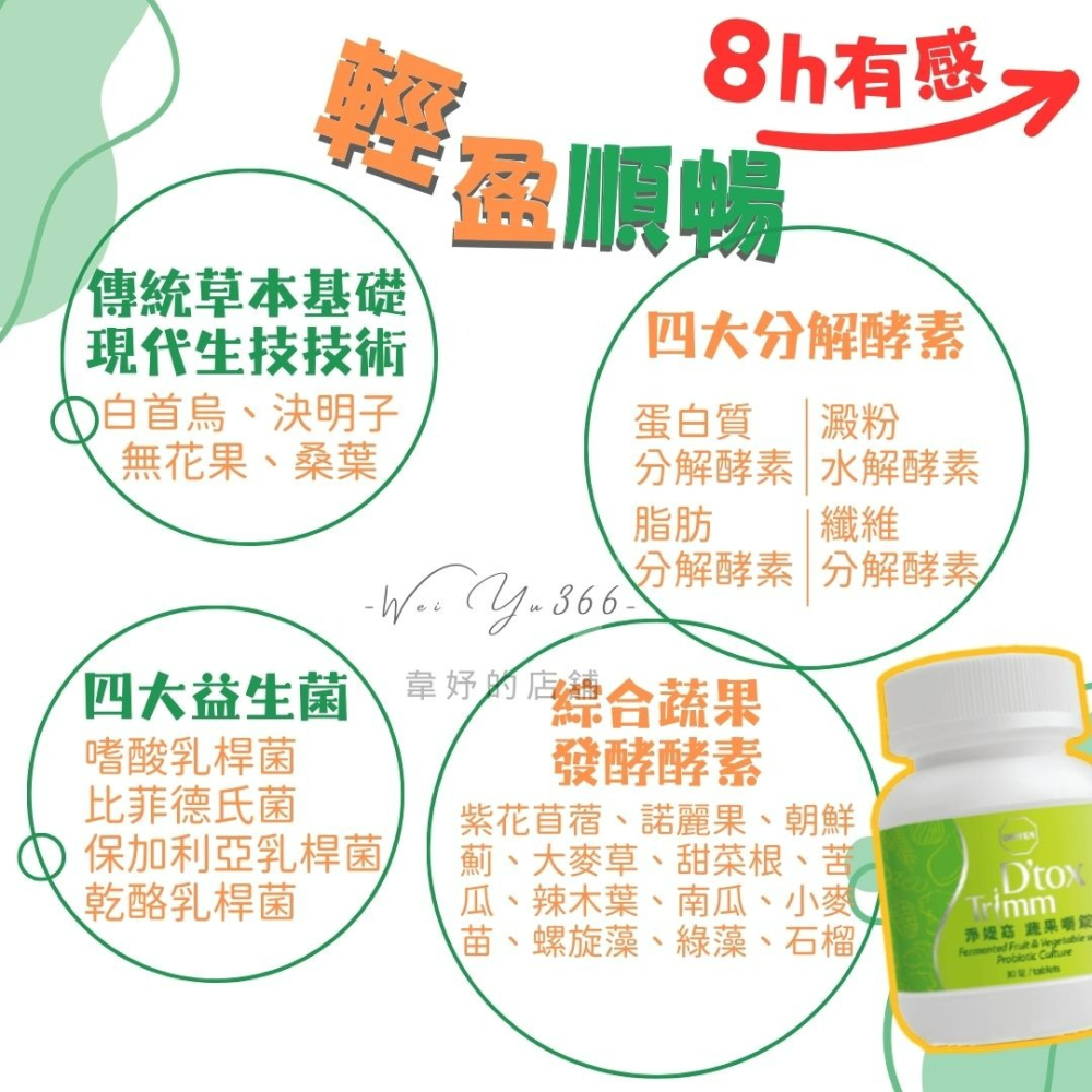 科士威🌟ORIYEN淨媞窈蔬果嚼錠 有感 輕盈順暢 天然蔬果錠 綜合酵素 體內代謝 純素者可食 排便順暢 小腹掰-細節圖4