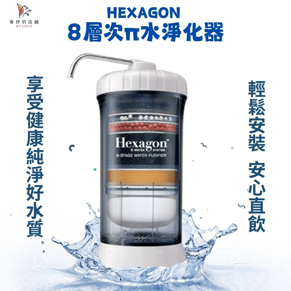 科士威～8π水機 HEXAGON #8層次水機 用於日常飲用、清洗蔬果或各式食材或寵物飲用 能吸收氯、去除異味和顏色-細節圖3