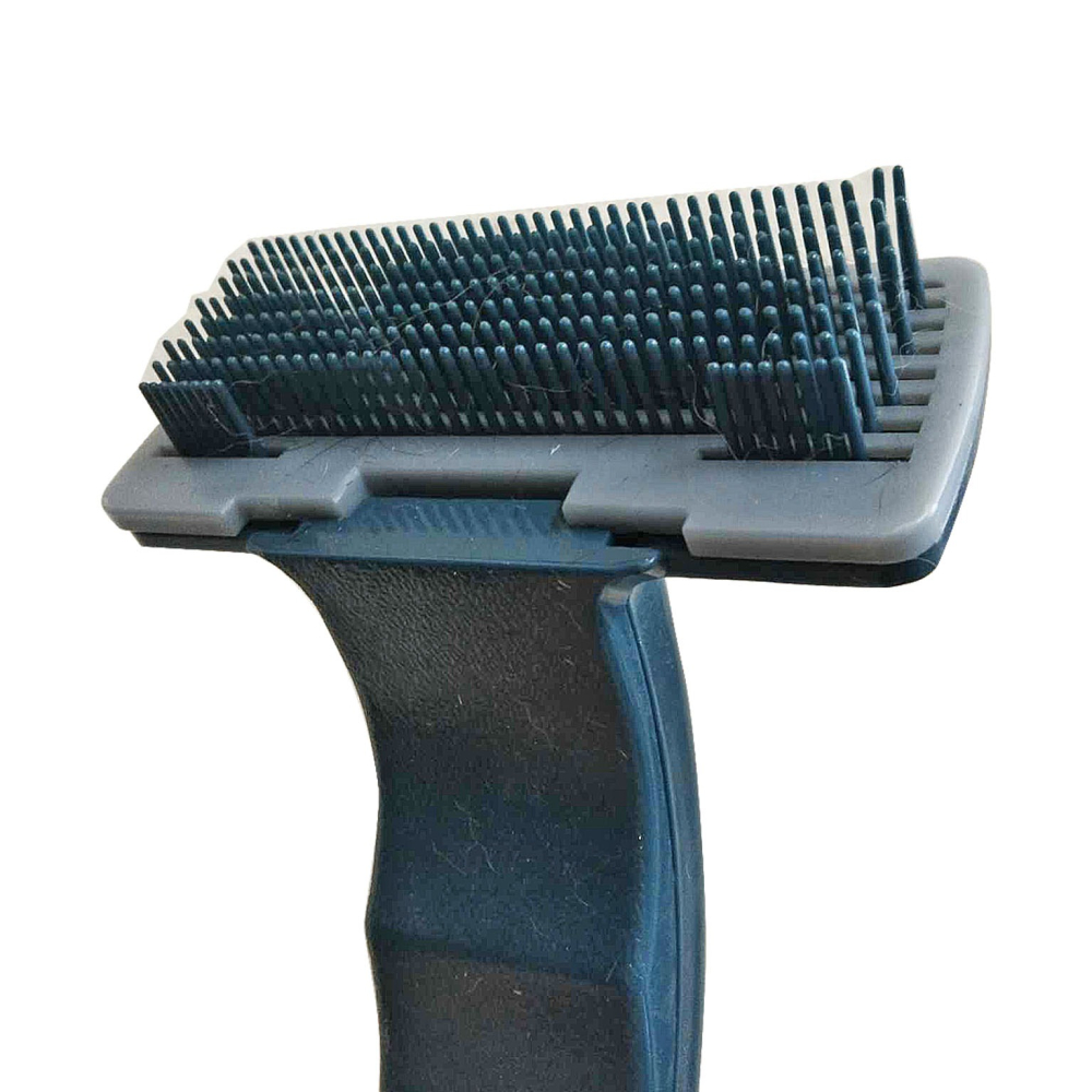 手動除毛梳S 手動除毛 寵物用品 寵物梳子 狗 貓 梳子 寵物 梳毛 藍色手動塑膠除毛梳 小號 梳理按摩二用-細節圖3