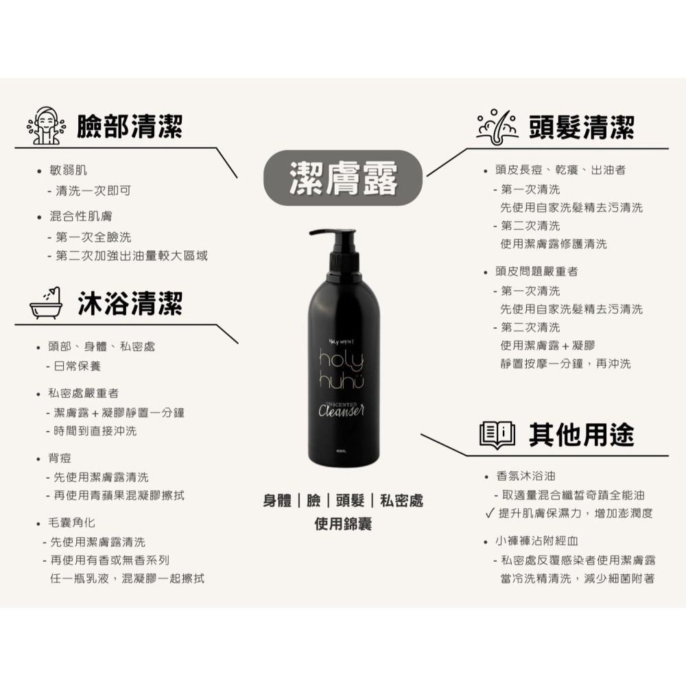 HoLy HUHU 乎你呼護無香極緻-潔膚露-細節圖2