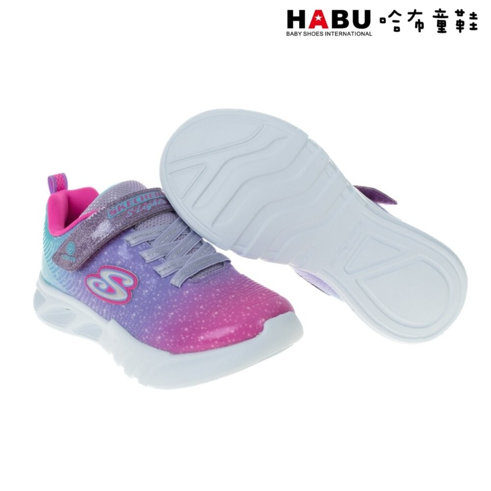 【魔法童鞋】SKECHERS 童鞋 FLICKER FLASH 女童系列 燈鞋 休閒鞋 粉 紫 303703LPKMT-細節圖2