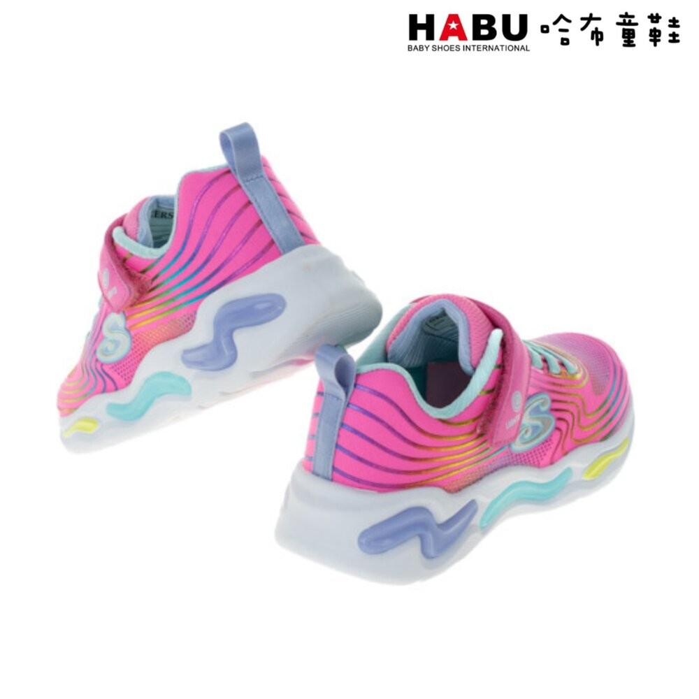 【魔法童鞋】SKECHERS 童鞋 S Lights-Wavy Beams 女童系列 燈鞋 休閒鞋 粉 302338LP-細節圖3