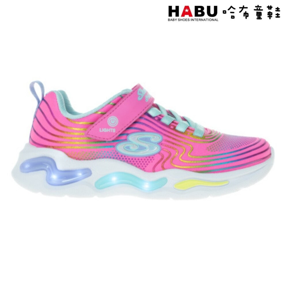 【魔法童鞋】SKECHERS 童鞋 S Lights-Wavy Beams 女童系列 燈鞋 休閒鞋 粉 302338LP-細節圖5