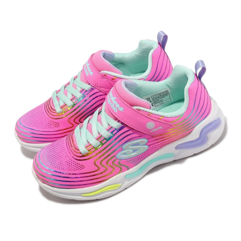 【魔法童鞋】SKECHERS 童鞋 S Lights-Wavy Beams 女童系列 燈鞋 休閒鞋 粉 302338LP-規格圖6