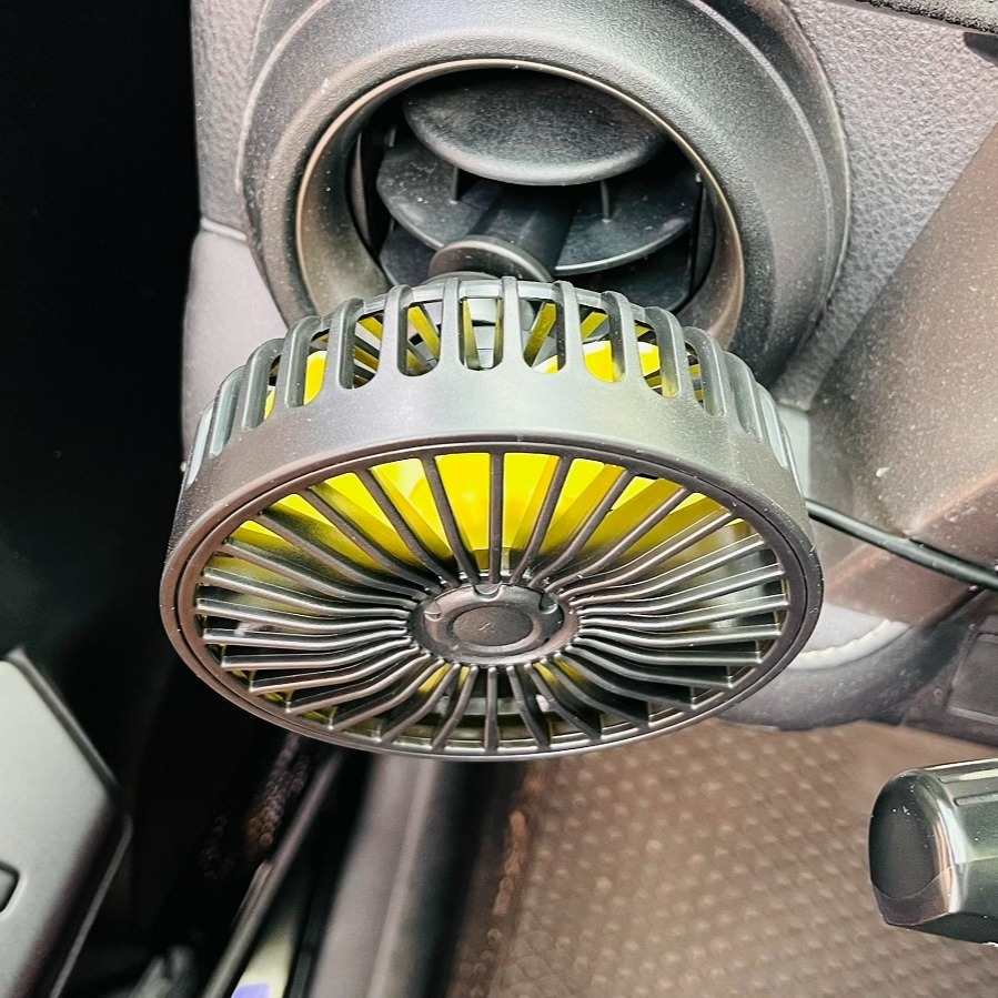 【LiCH】A093 超靜音 汽車冷氣口USB風力裝置 三段調速、七彩LED燈 汽車冷氣口 空氣環循 USB風力裝置-細節圖2