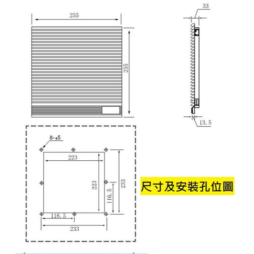 【LiCH】A146 防雨百葉窗-25cm排風扇用 車床散熱通風口 換氣孔 透氣口 排風扇 抽氣扇 循環扇 防雨 遮光-細節圖6